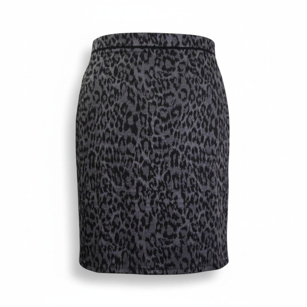 SKIES ARE BLUE Black and Grey Leopard Print Skirt, NWT! Size 3X